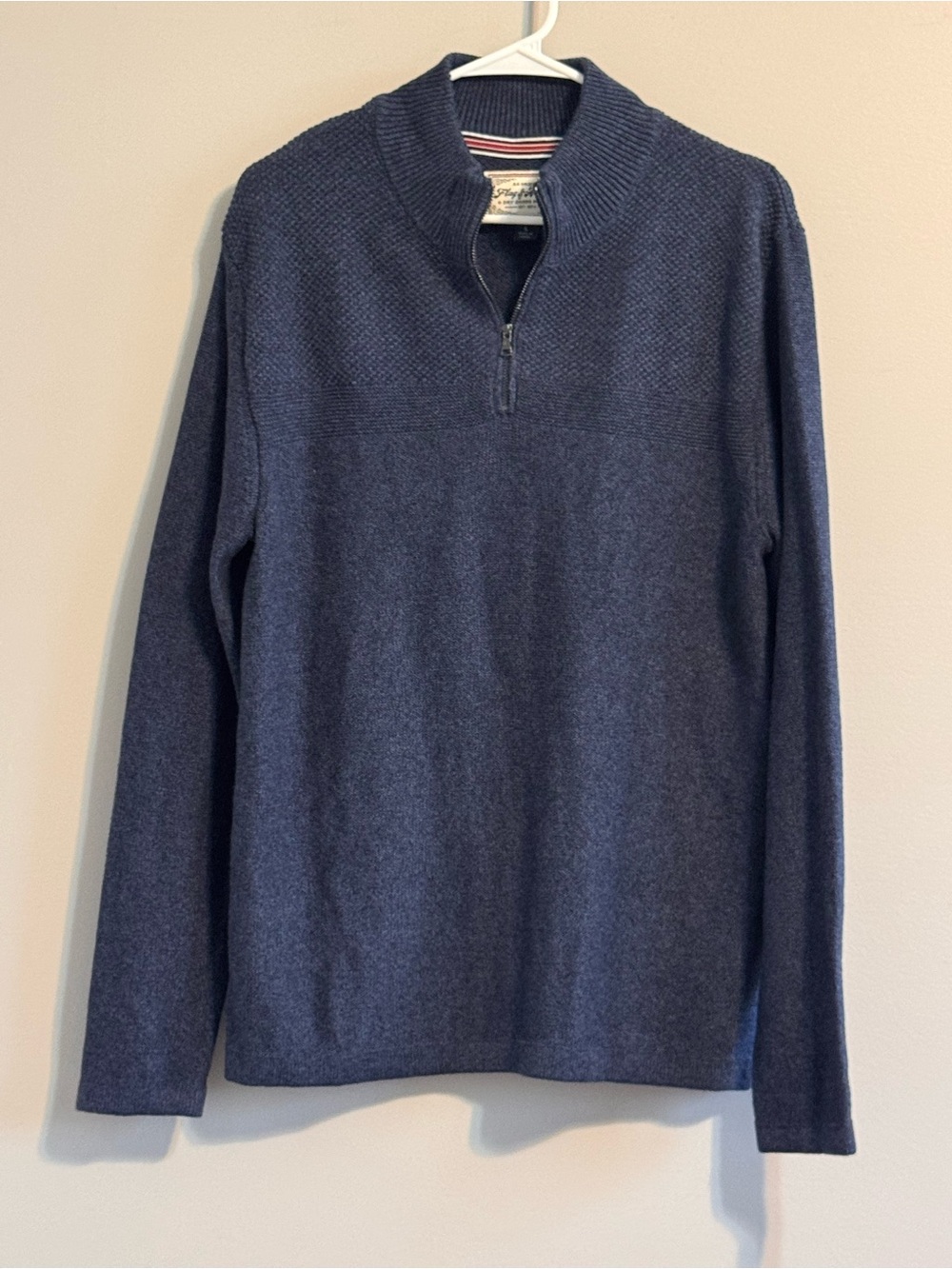 Flag & Anthem Navy Blue‎ Quarter Zip Knit Sweater Men’s Large